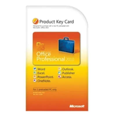 HP Microsoft Office 2010 Professional Product Key Card