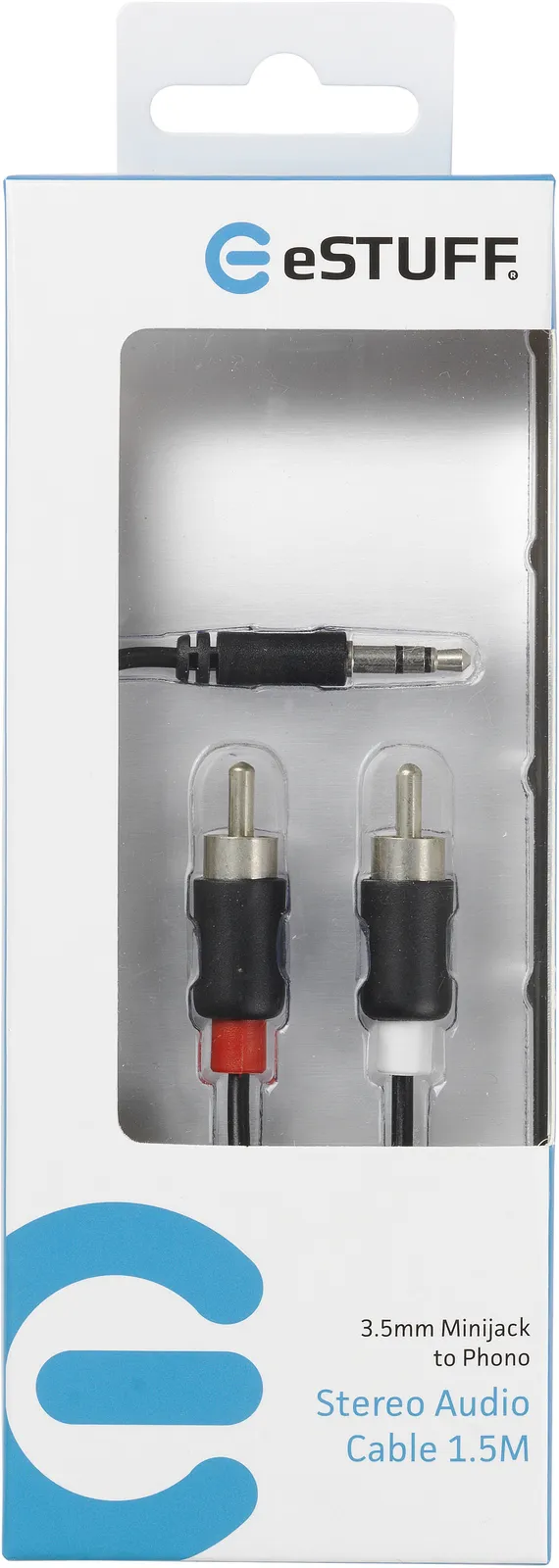eSTUFF 1.5m 3.5mm - 2x RCA audio cable – slika 2