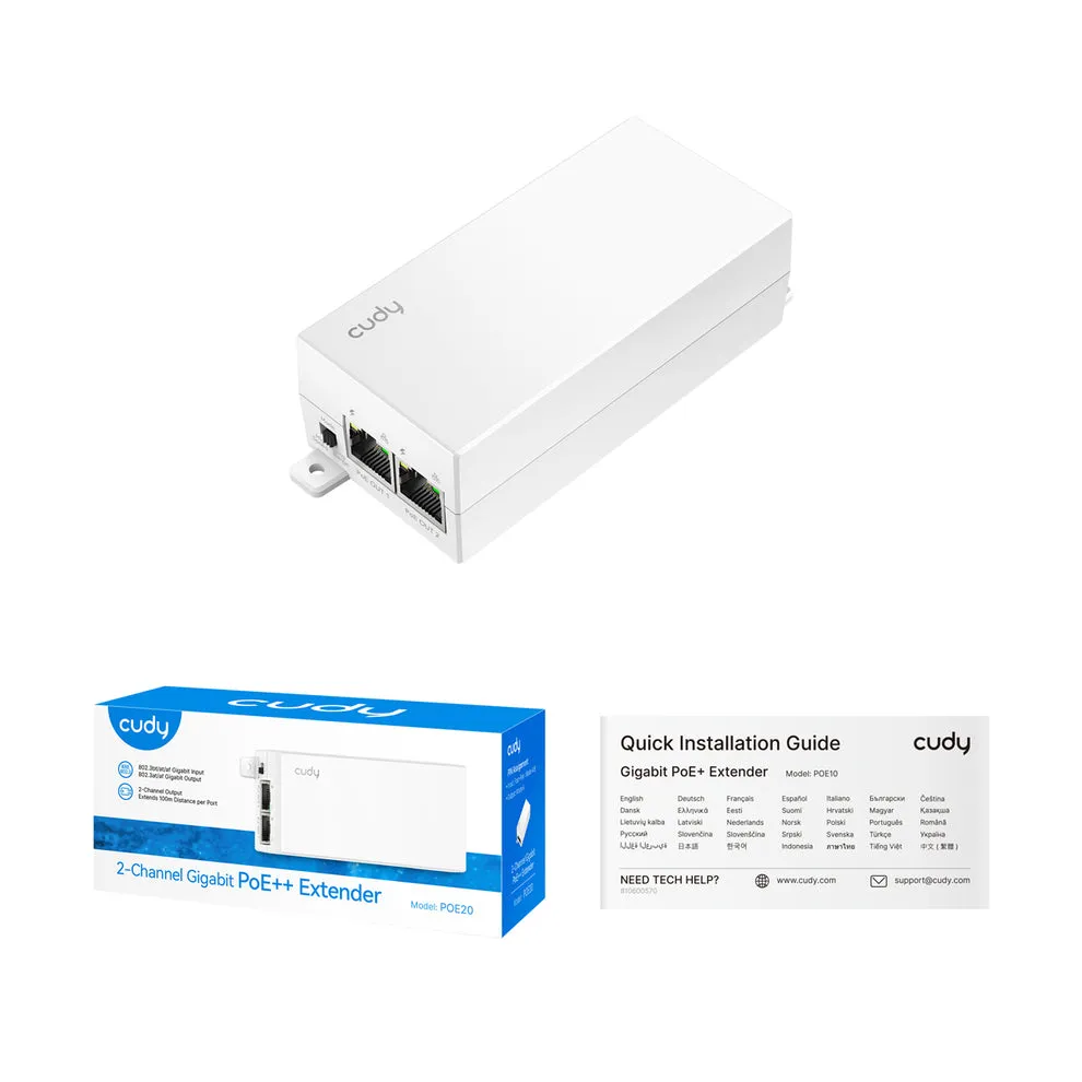 Cudy 2-Channel Gigabit PoE++ Extender, POE20 1.0 – slika 3