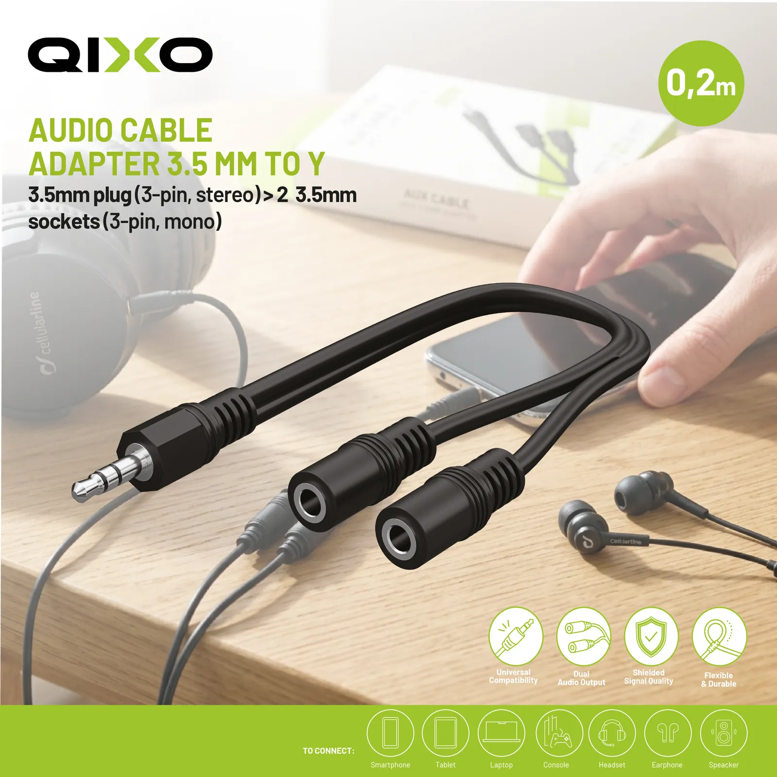 Qixo QXJACK35MF02MK audio cable – slika 4