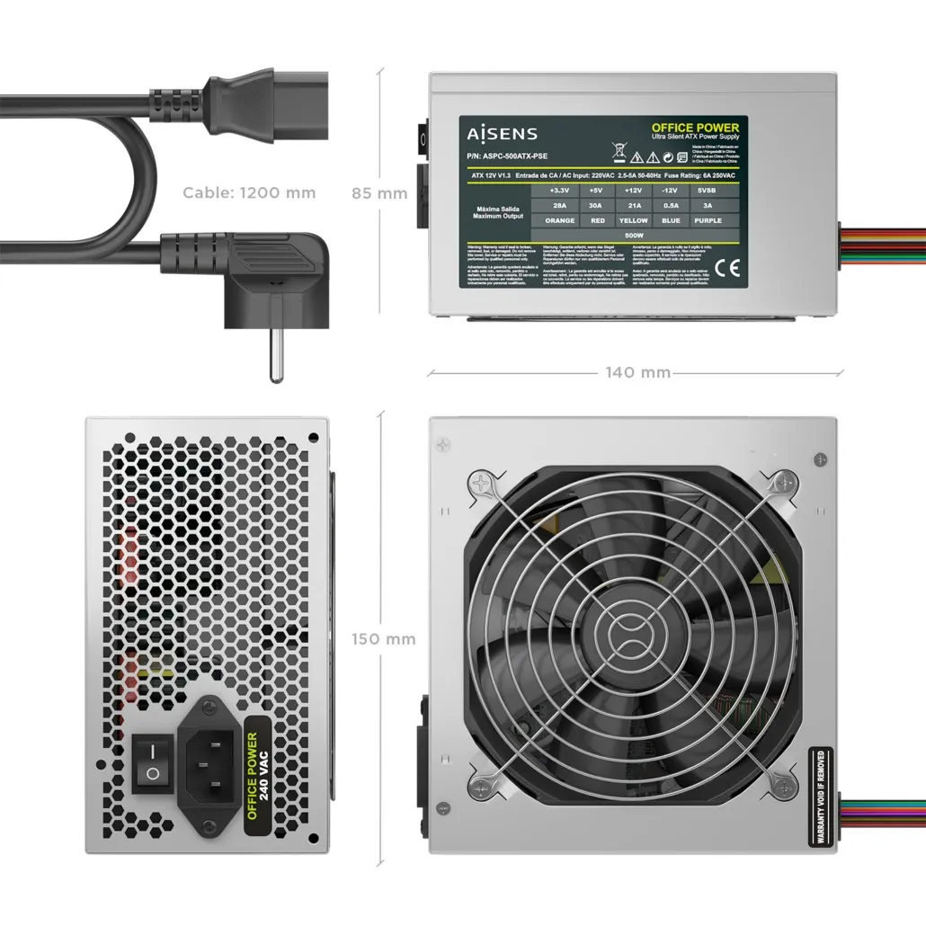 AISENS ASPC-500ATX-PSE power supply unit – slika 3