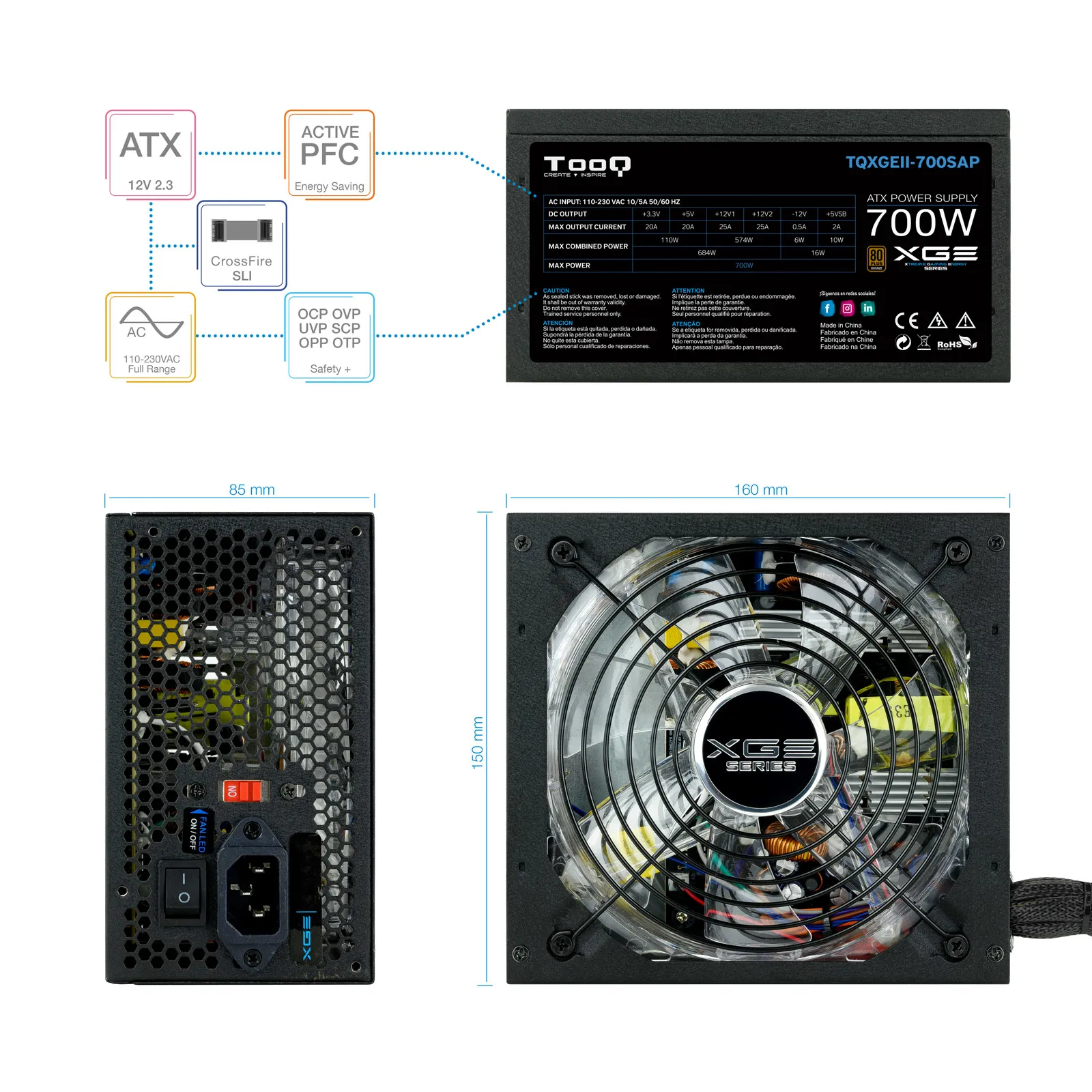 TooQ TQXGEII-700SAP power supply unit – slika 4