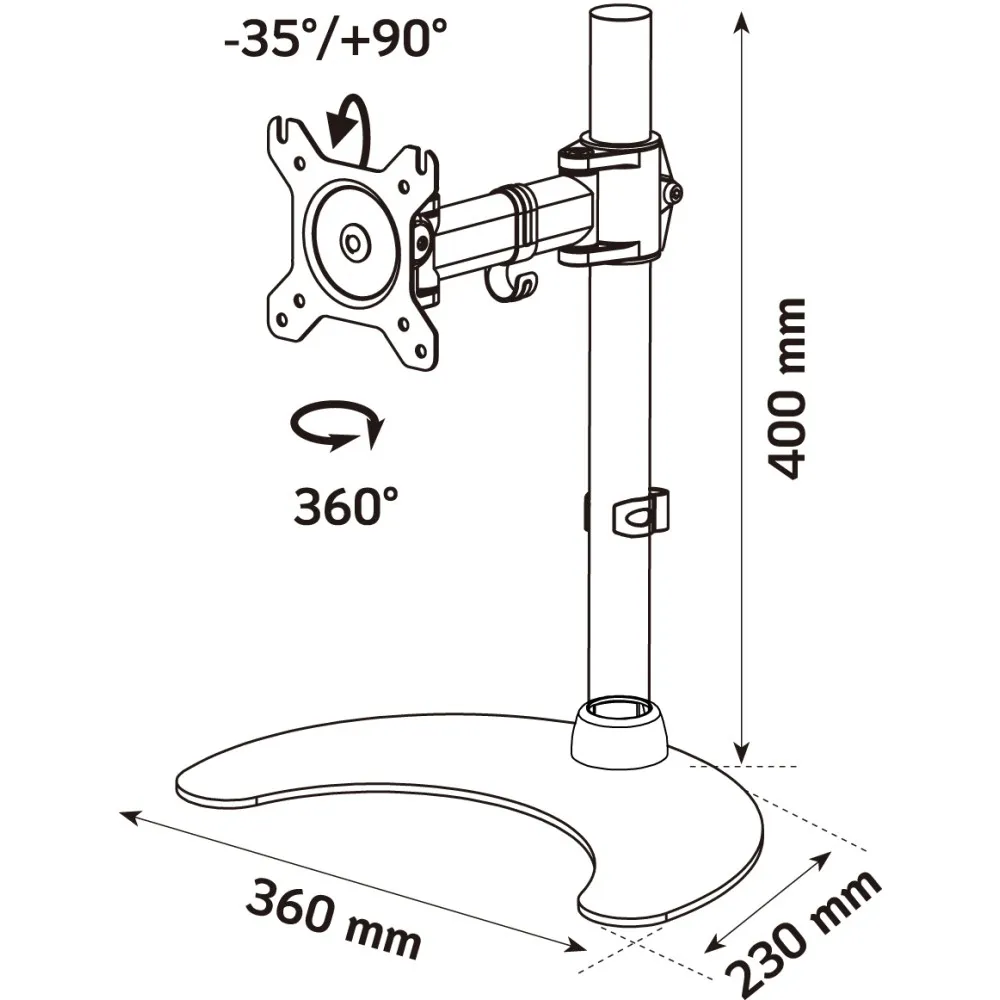 Techly Desk Stand for 1 Monitor 13 "-27" with Base h.400mm ICA-LCD 3400 – slika 3