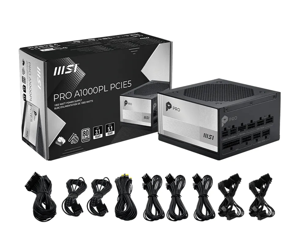 MSI PRO A1000PL PCIE5 power supply unit – slika 5