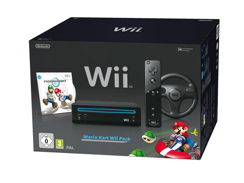 Nintendo Wii + Wii Wheel + Mario Kart