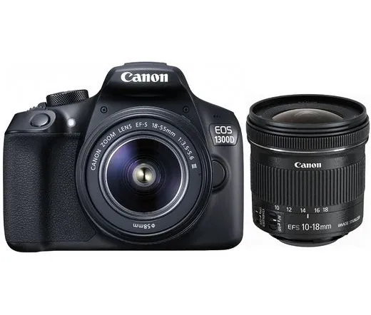 Canon 1300D + 18-55mm DC III + 10-18mm IS STM