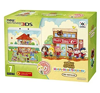 Nintendo New 3DS + Animal Crossing: Happy Home Designer + Coverplate + amiibo Card portable game console