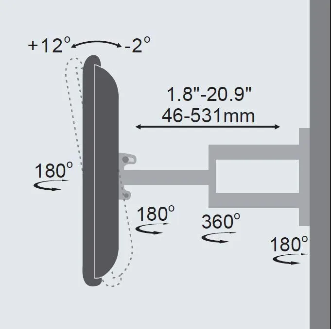 Vivolink VLMW2355A TV mount/stand – slika 3