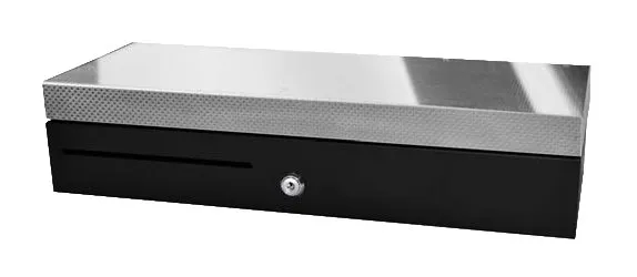apg Solutions Flip Lid Cash Drawer, Black, SS Front, 460 x 170 x 100, RJ11 cable, 24v