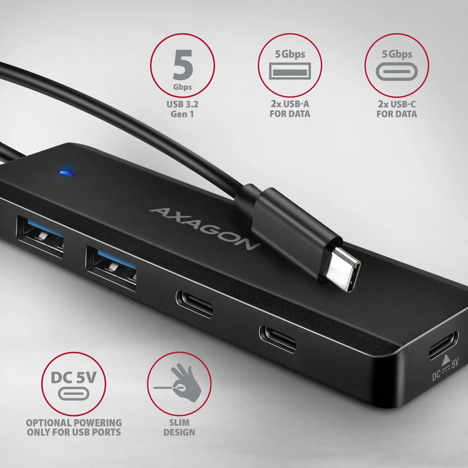 Axagon HUE-C2C interface hub – slika 2