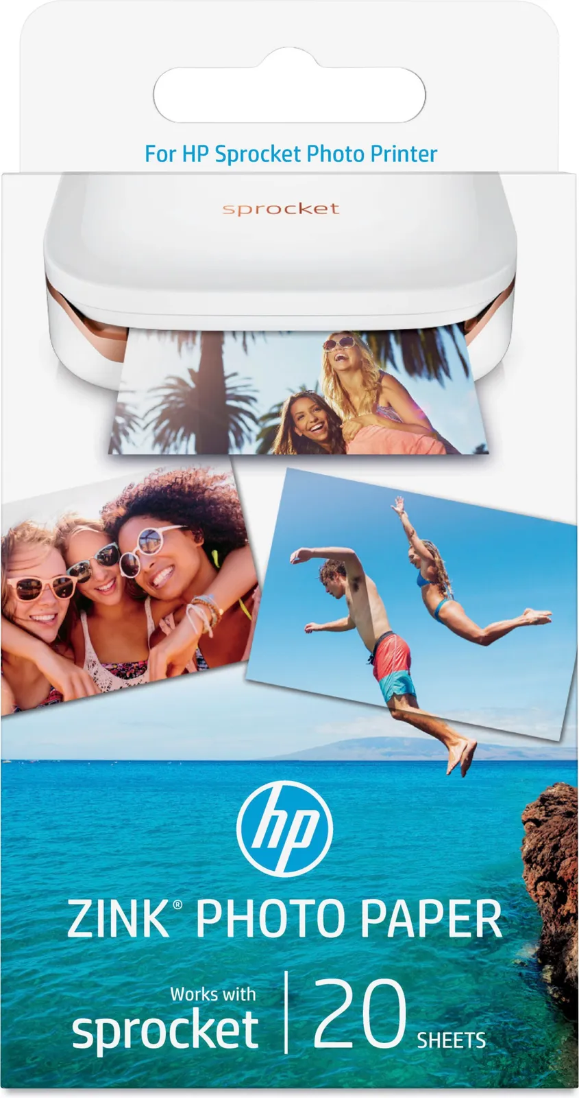 HP Sprocket Photo Paper-20 sticky-backed sheets/5 x 7.6 cm (2 x 3 in)