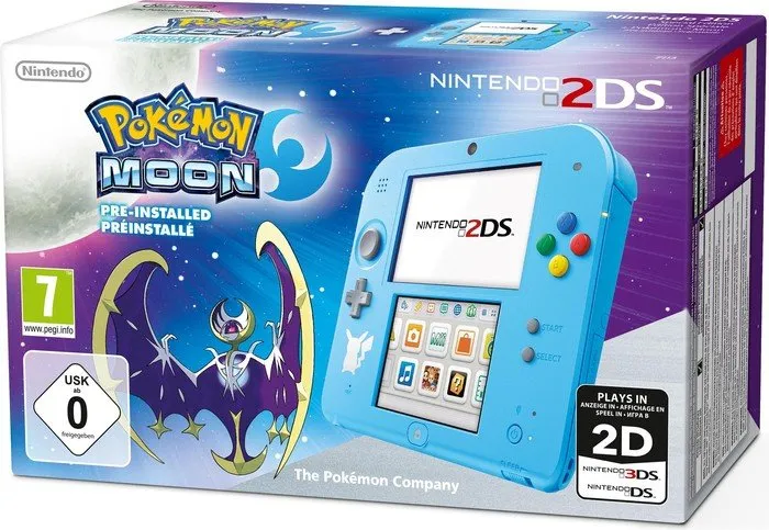 Nintendo 2DS + Pokémon Moon portable game console