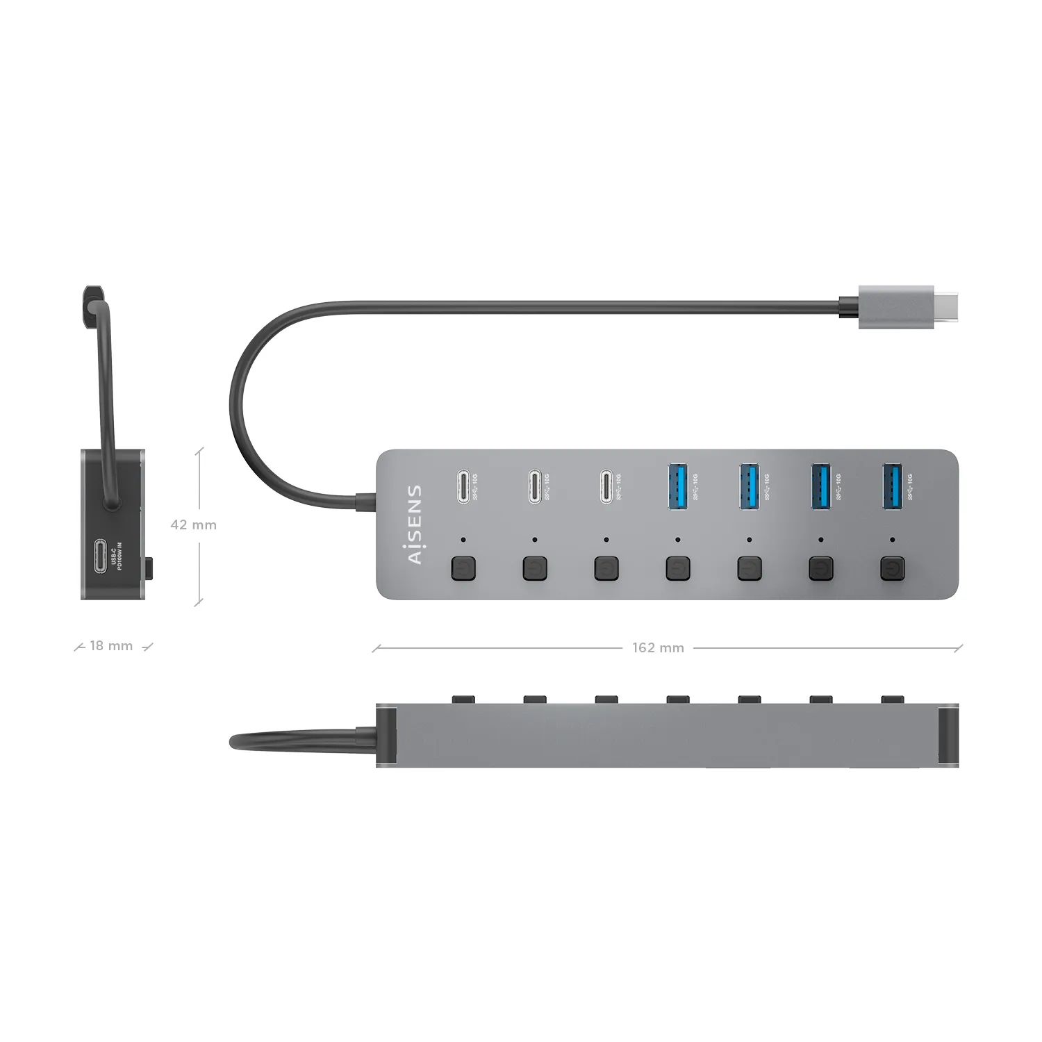AISENS ASUC-8P044-GR interface hub – slika 4