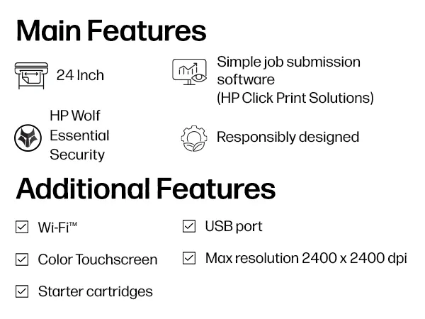 HP DesignJet T210 24-in Printer large format printer – slika 5