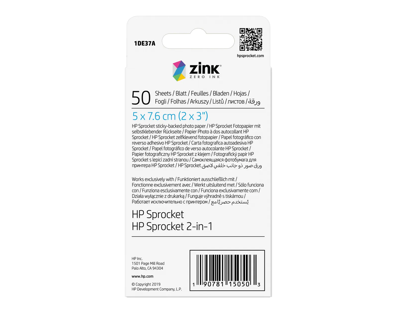 HP Sprocket 2 x 3 in (5 x 7.6 cm) Photo Paper-50 sheets printing paper – slika 3