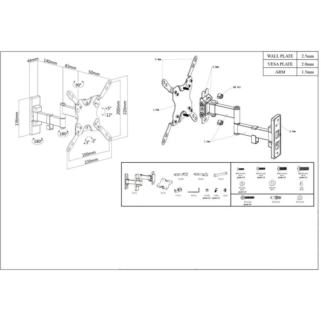 Manhattan 461405 TV mount/stand – slika 5