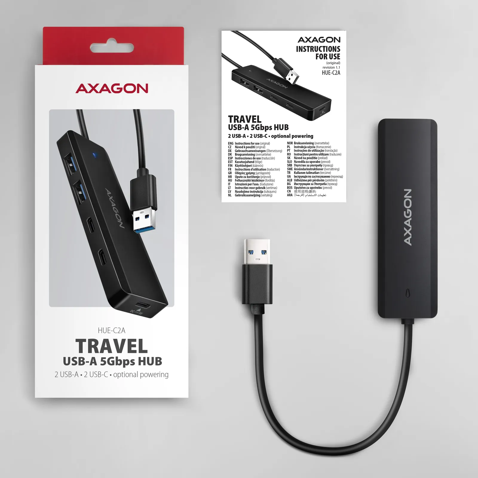 Axagon HUE-C2A interface hub – slika 6