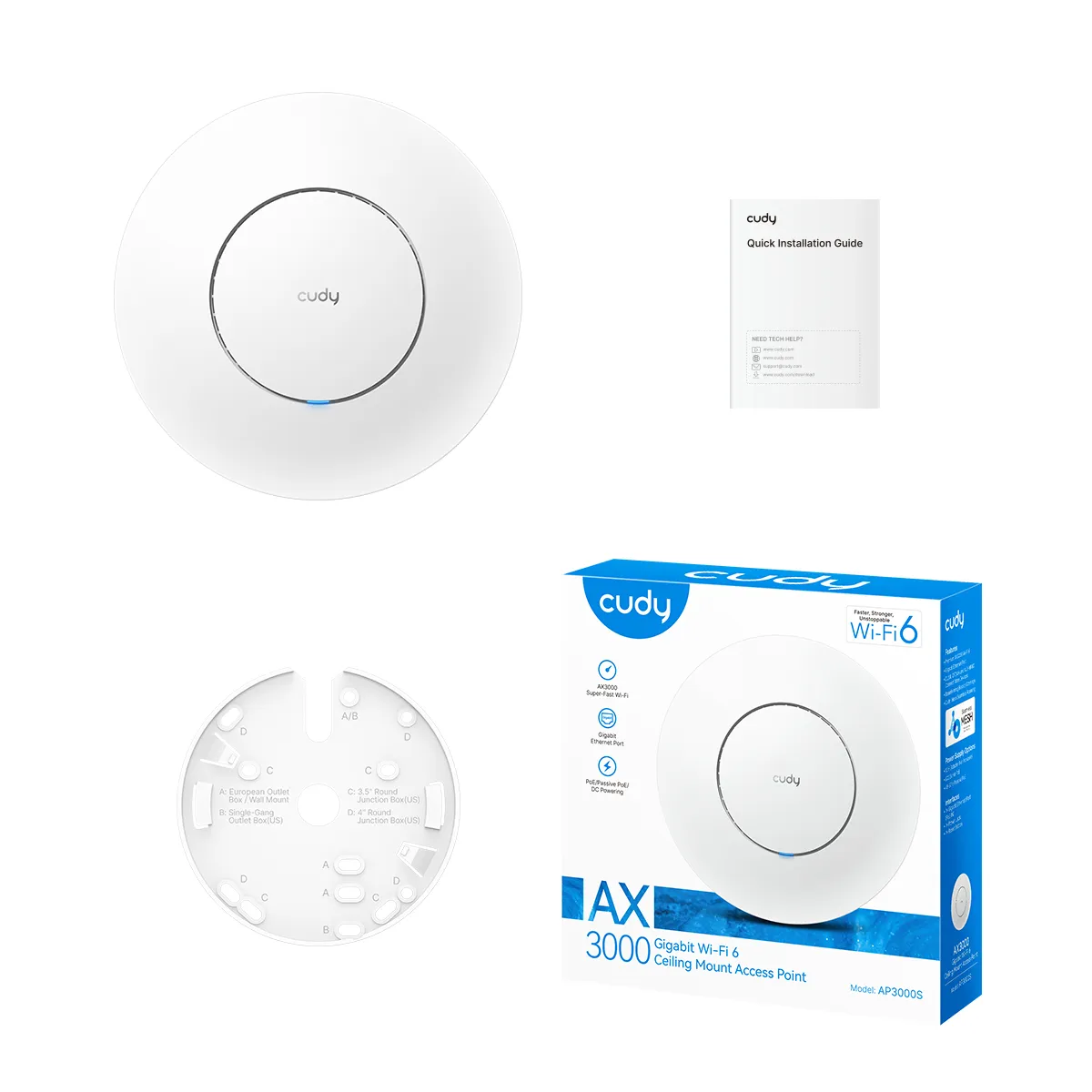Cudy AX3000 Gigabit Wi-Fi Access Point, AP3000S 1.0 – slika 4