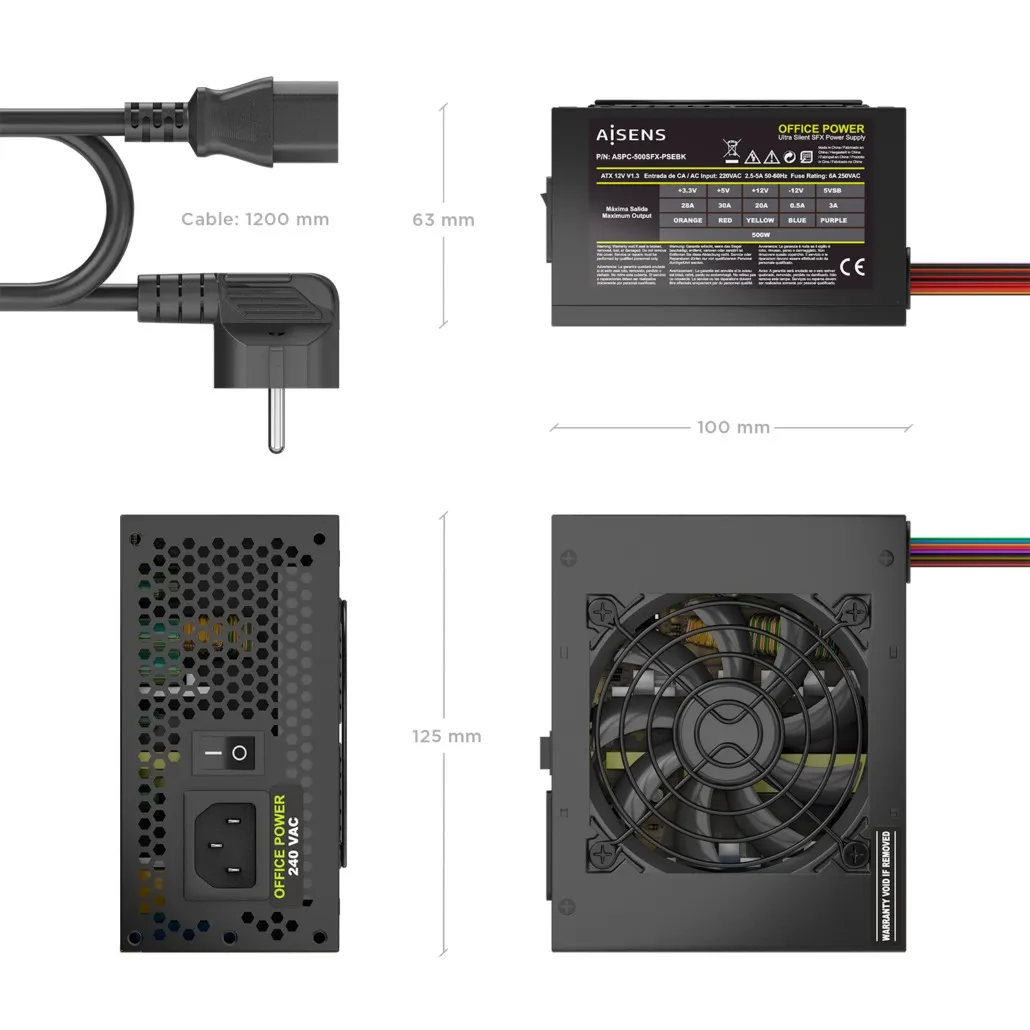 AISENS ASPC-500SFX-PSEBK power supply unit – slika 3
