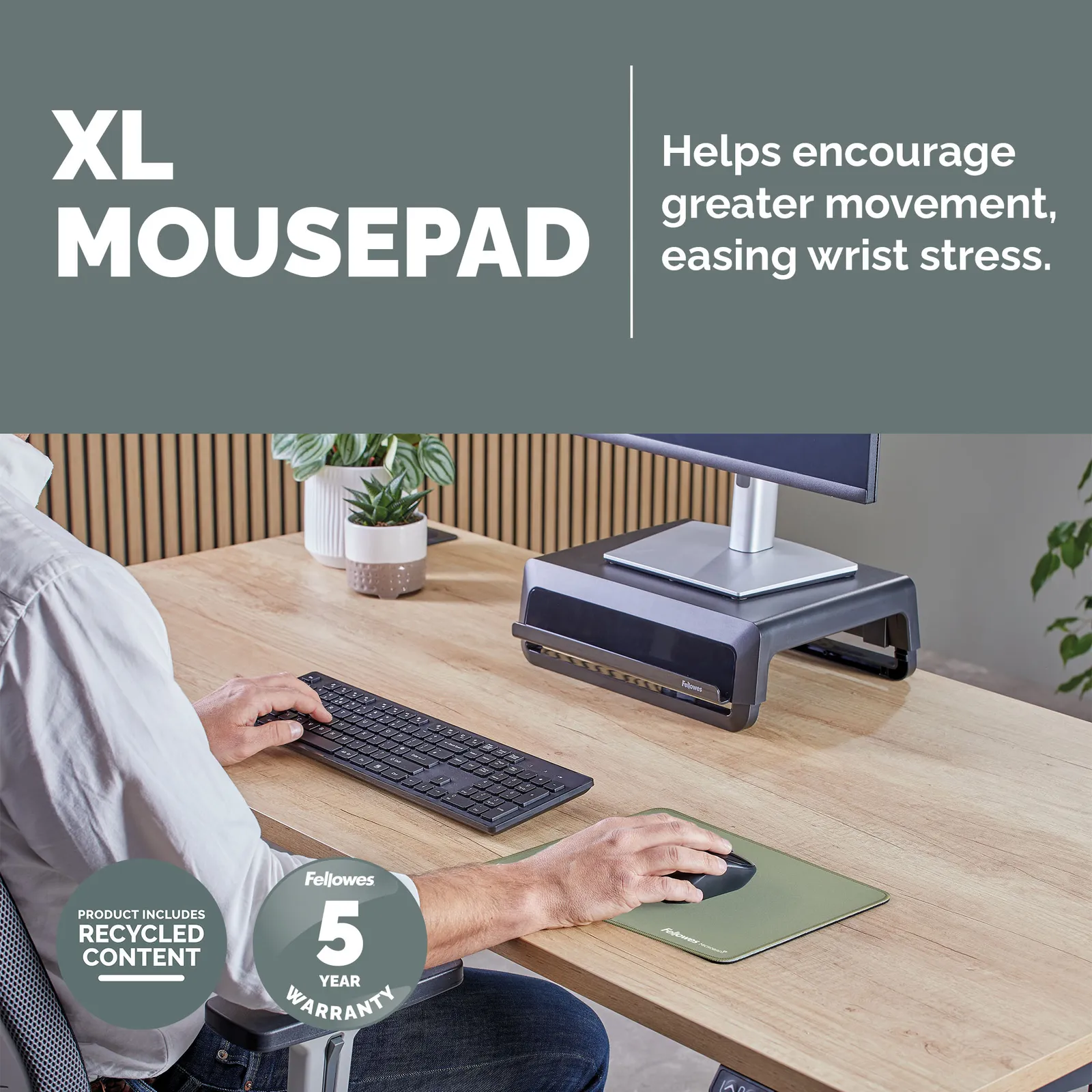 Fellowes Breyta (New) XL Mousepad Sage – slika 2