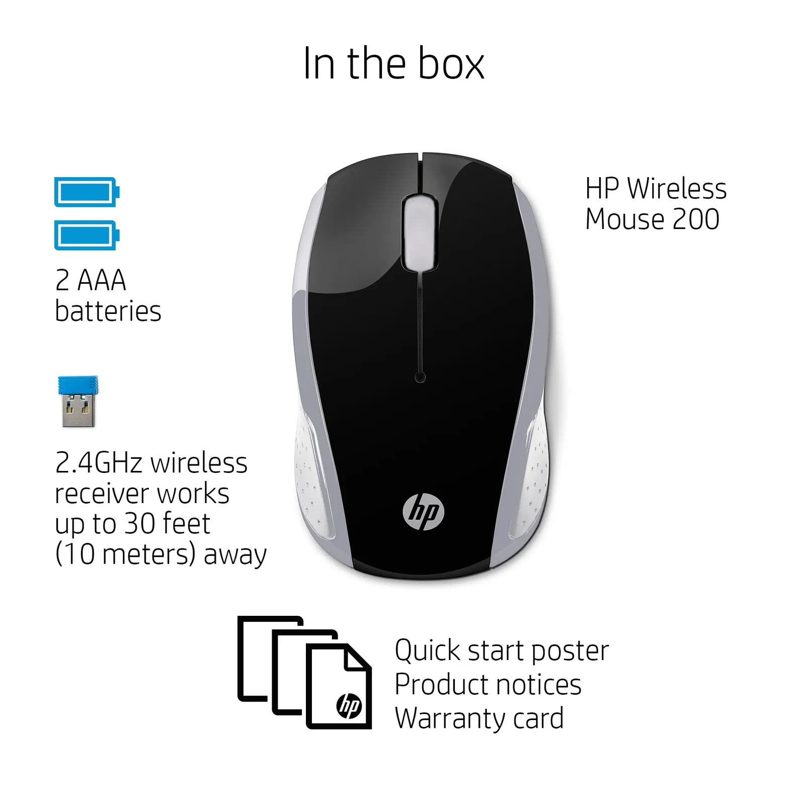 HP 200 Pk Silver Wireless mouse – slika 2