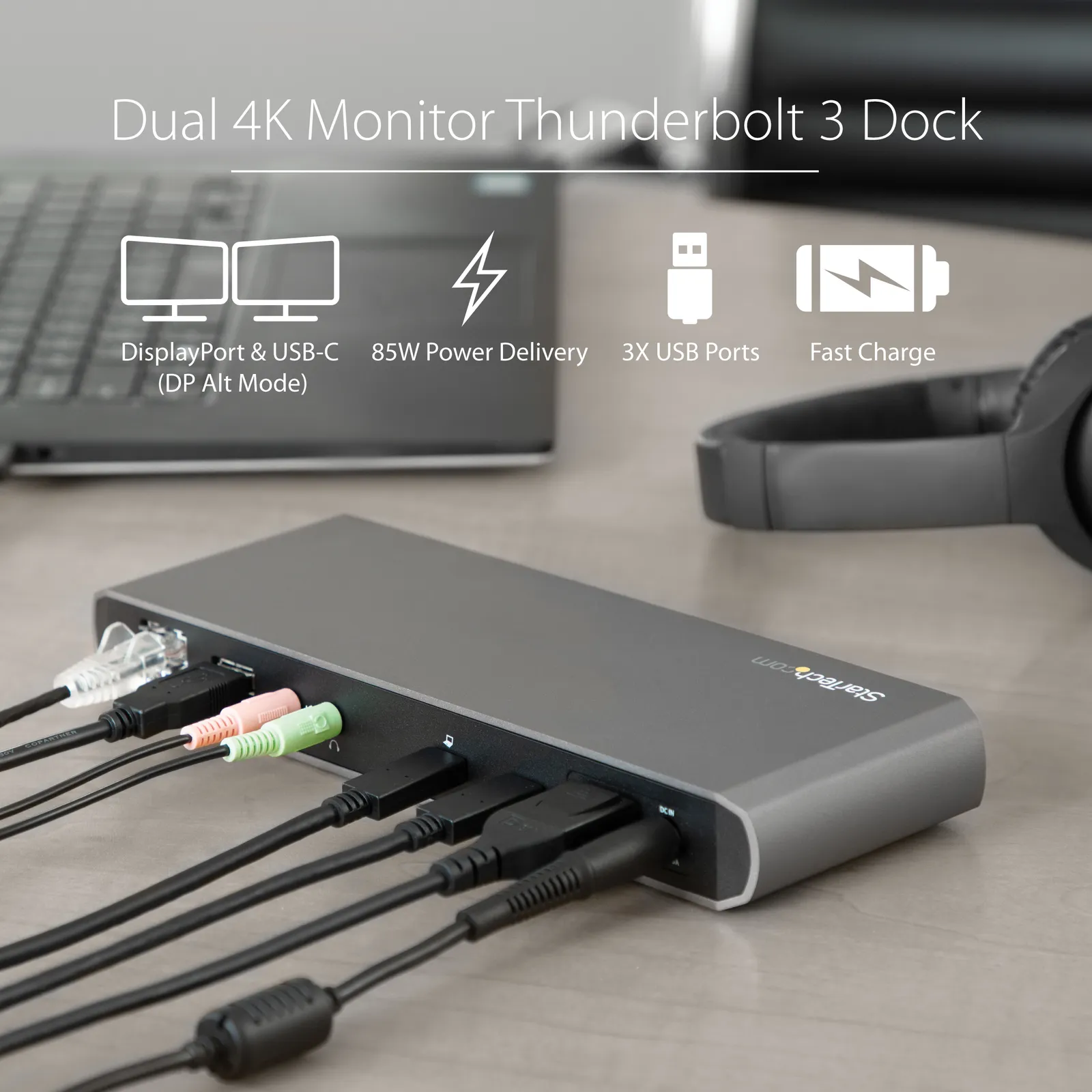 StarTech.com TB3DK2DPPD laptop dock/port replicator – slika 6