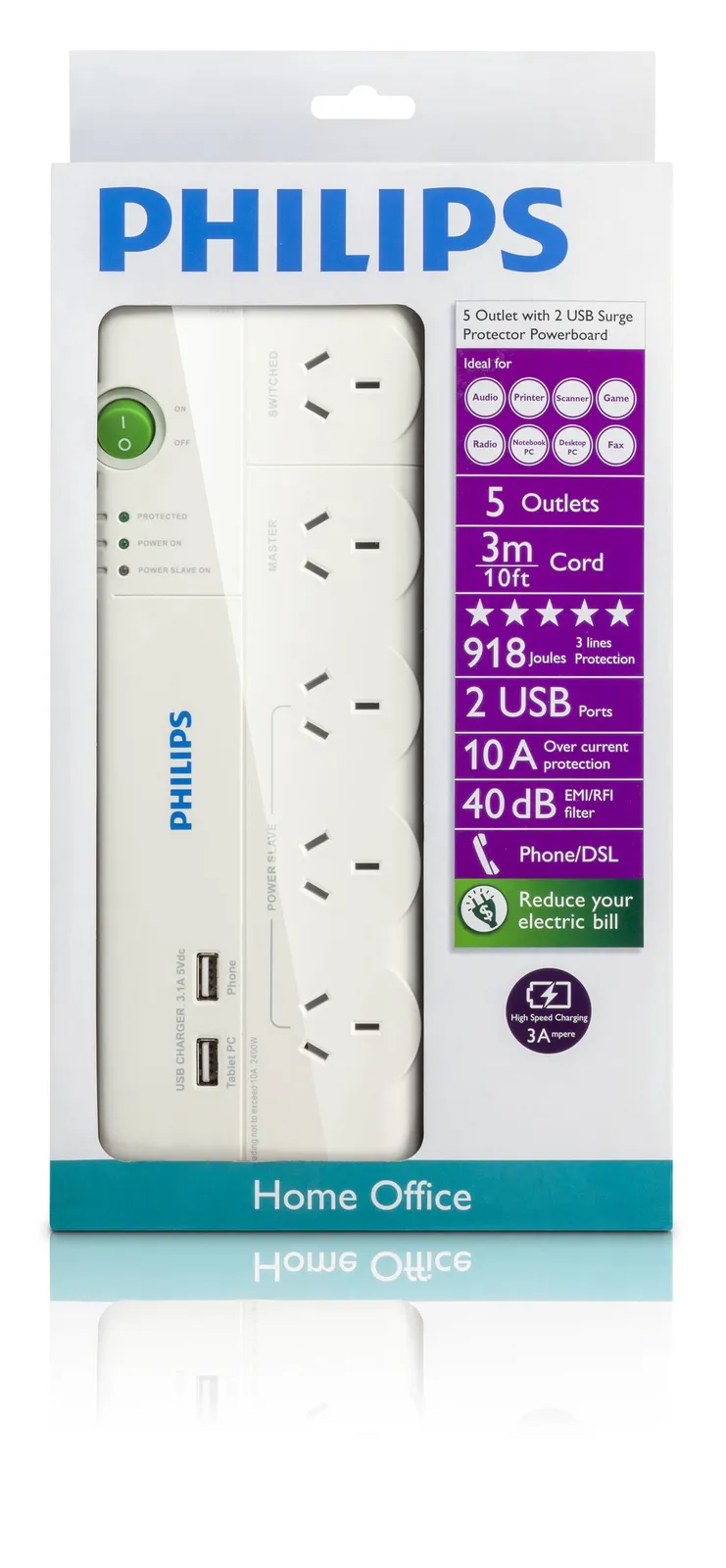 Philips SPC6050WA/79 surge protector – slika 2