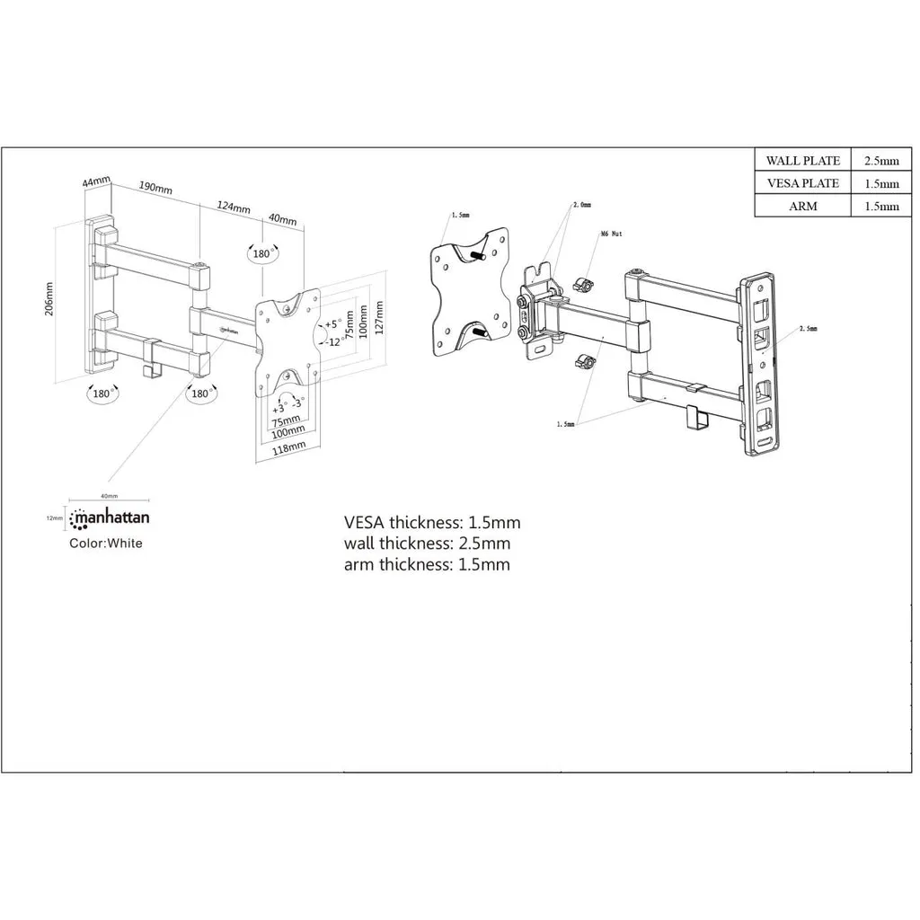 Manhattan 461382 TV mount/stand – slika 6
