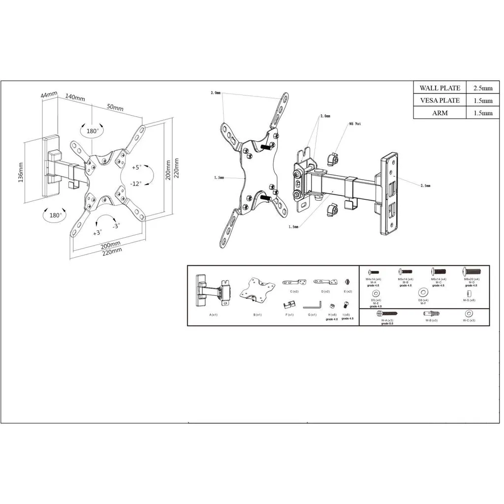 Manhattan 461399 TV mount/stand – slika 7