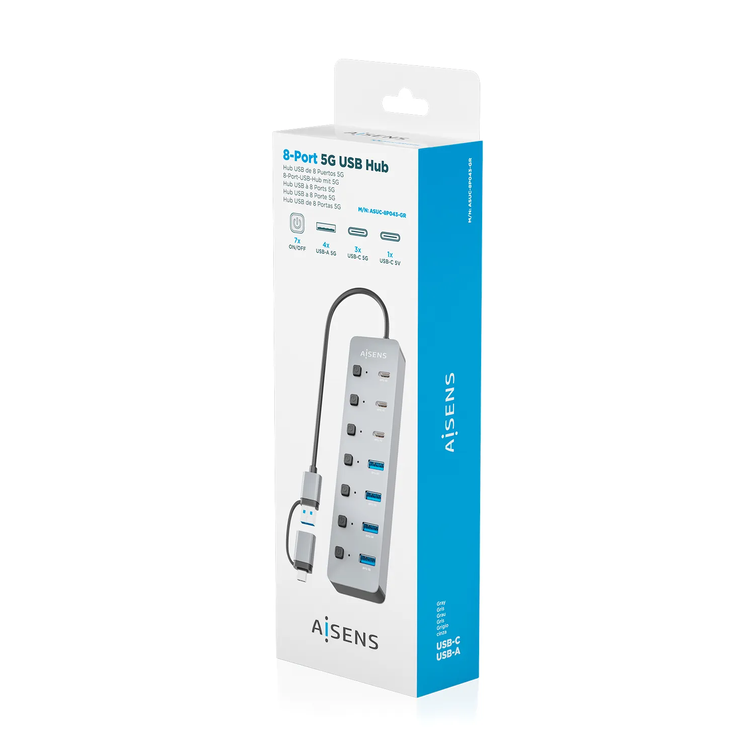 AISENS ASUC-8P043-GR interface hub – slika 7