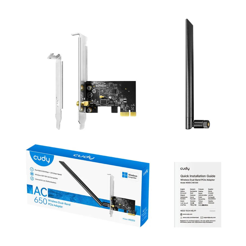 Cudy AC650 Wireless Dual-Band PCI-E Adapter, WE650 1.0 – slika 2