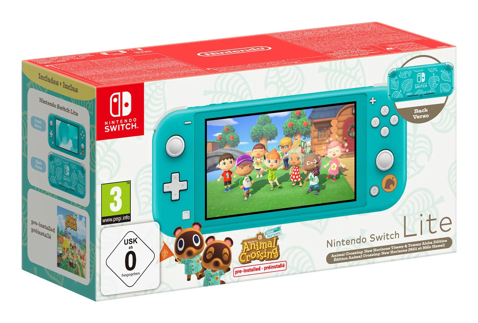 Nintendo Switch Lite Turquoise + Animal Crossing: New Horizons + 12 Monate NSO portable game console