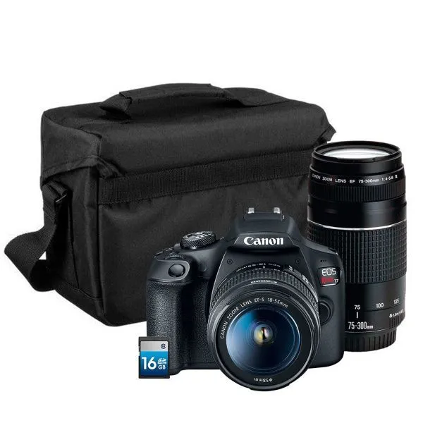 Canon EOS Rebel T7 EF-S 18-55mm f/3.5-5.6 III + 75- 300MM f/4 5.6 III