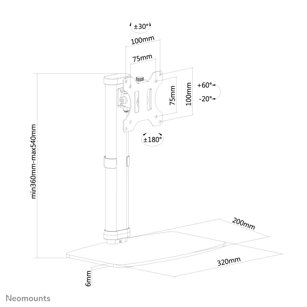 Neomounts FPMA-D890WHITE monitor mount / stand – slika 9