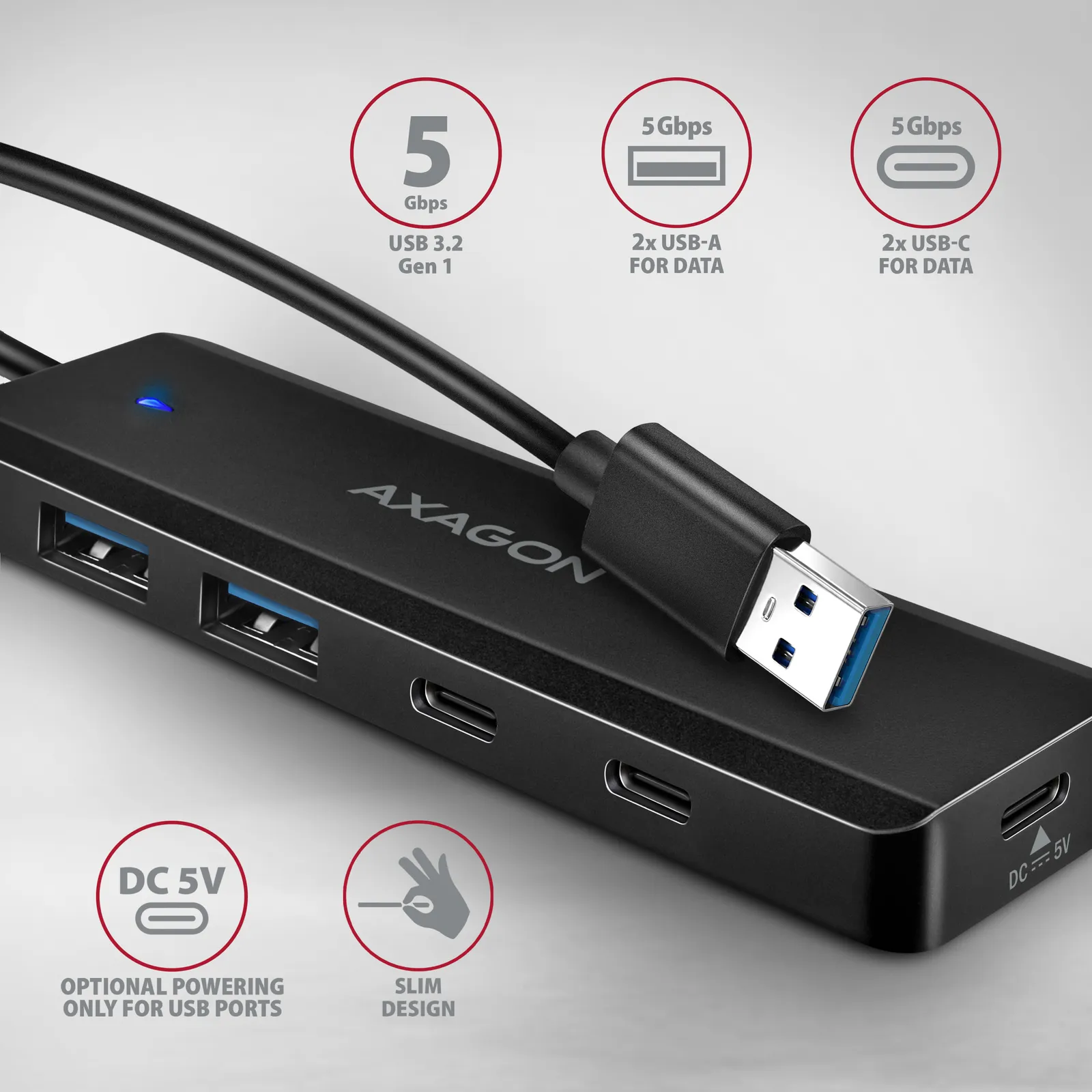Axagon HUE-C2A interface hub – slika 2