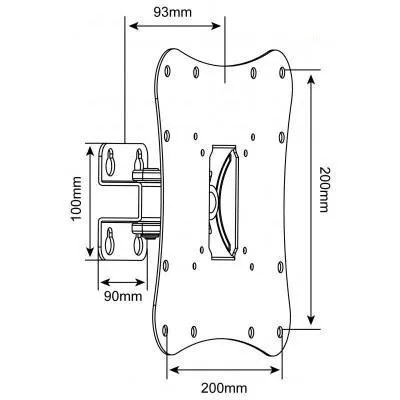 Techly Wall Bracket for 23-37" TV LED LCD 1 joint Black ICA-LCD 2800B – slika 3