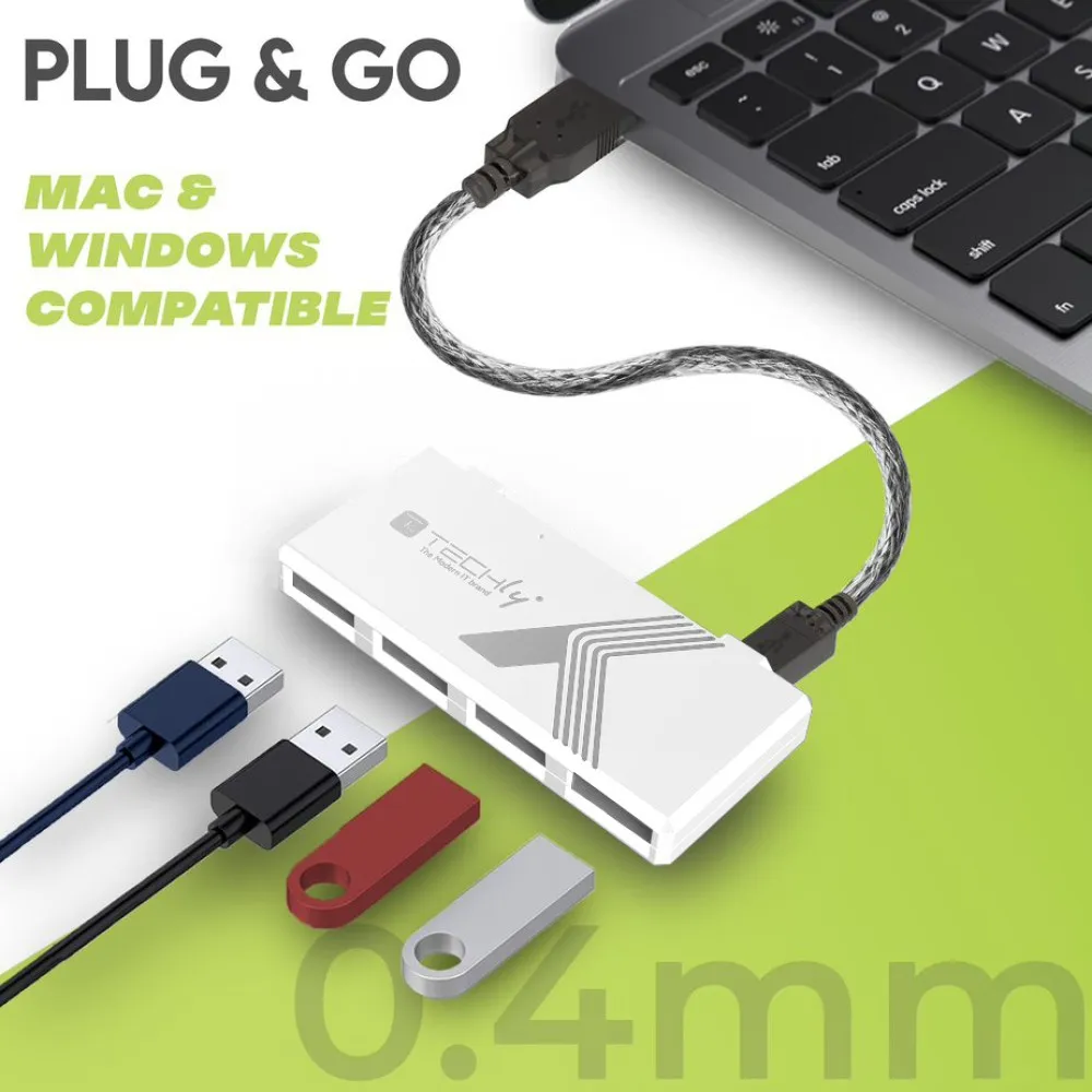 Techly IUSB2-HUB4-WHTY interface hub – slika 5