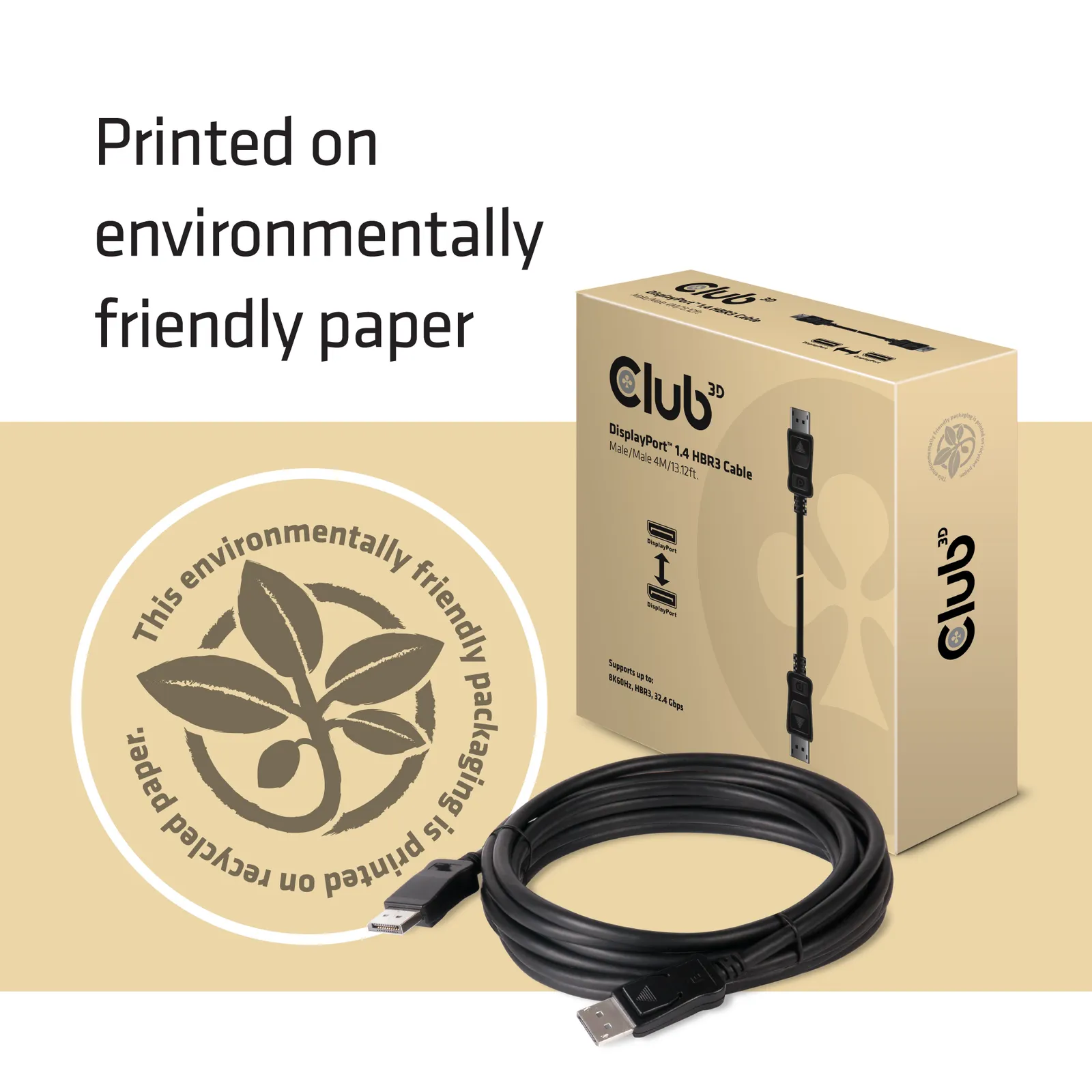 CLUB3D DISPLAYPORT 1.4 MALE TO DISPLAYPORT 1.2 MALE CABLE 4METER 8K 60HZ – slika 6