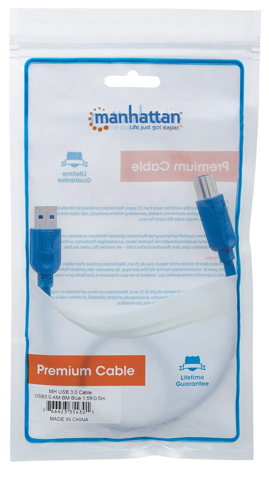 Manhattan 0.5m, USB3.0-A/USB3.0-B USB cable – slika 5