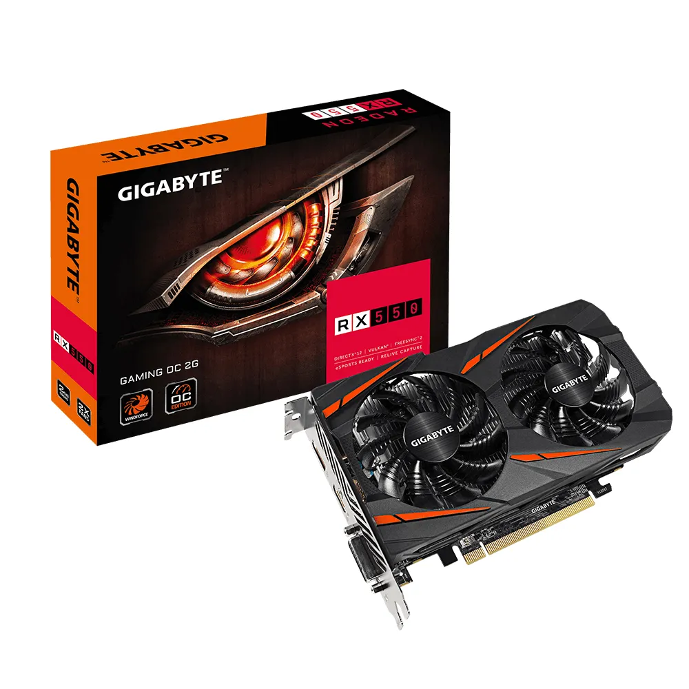 GIGABYTE GAMING AMD Radeon RX 550 OC 2G, 2GB GDDR5