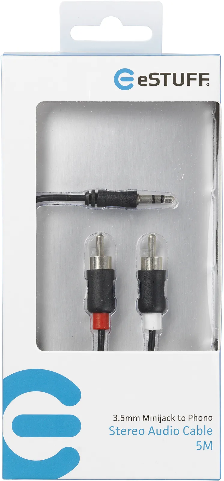 eSTUFF 5.0m 3.5mm - 2x RCA audio cable – slika 2