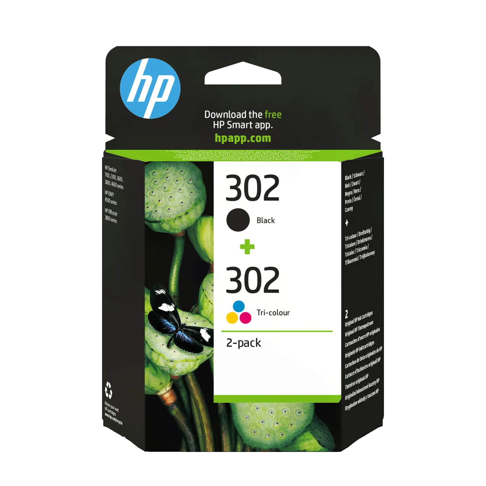 HP 302 2-pack Black/Tri-colour Original Ink Cartridges ink cartridge