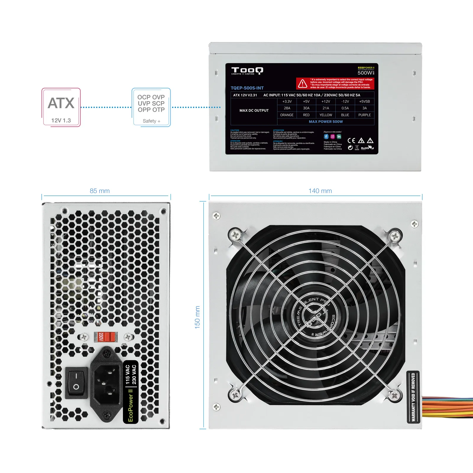 TooQ TQEP-500S-INT power supply unit – slika 6