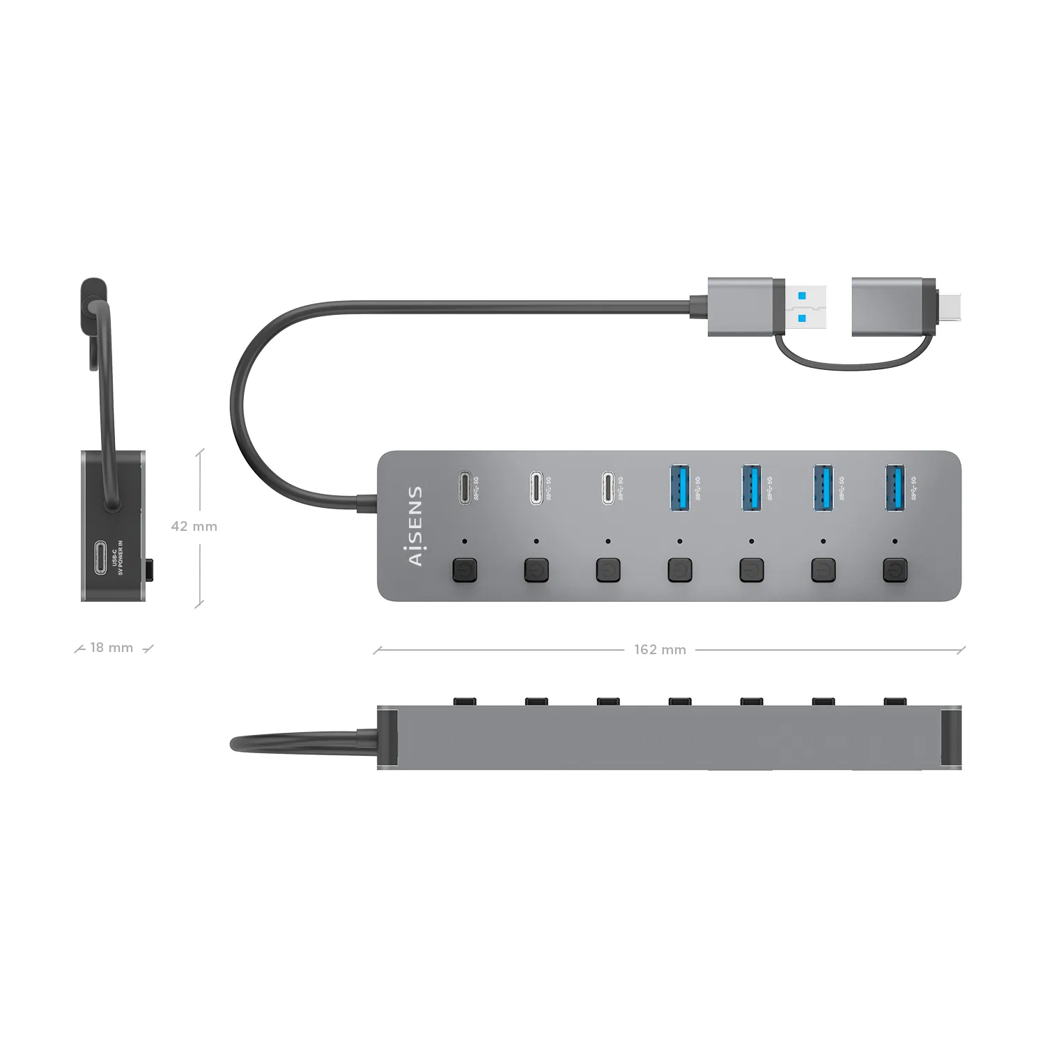 AISENS ASUC-8P043-GR interface hub – slika 4
