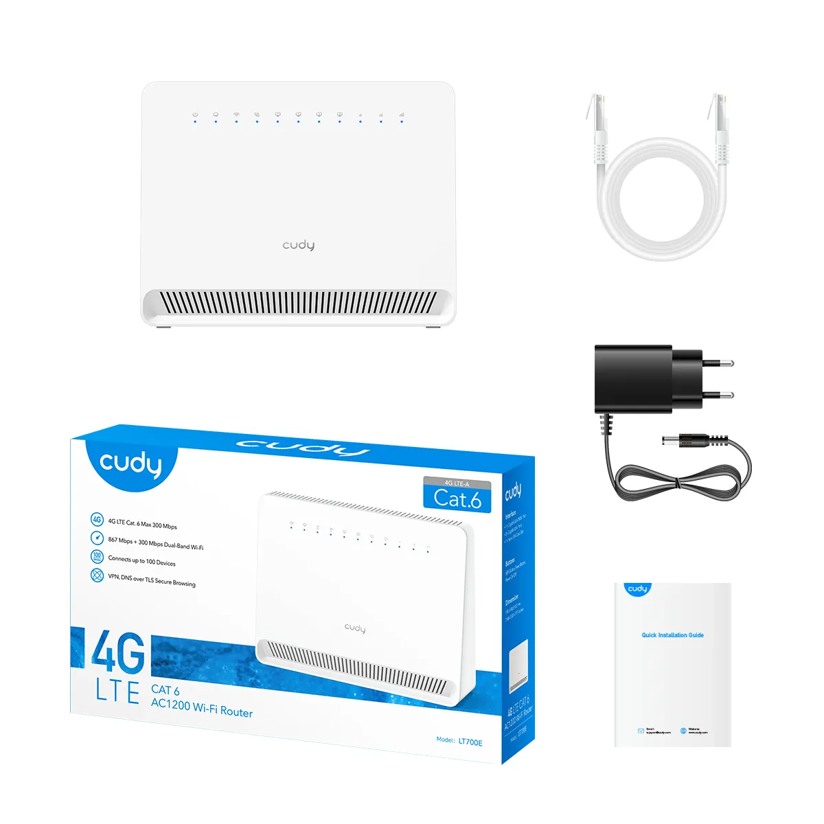 Cudy 4G Cat 6 AC1200 Wi-Fi Router, LT700E 1.0 wireless router – slika 6