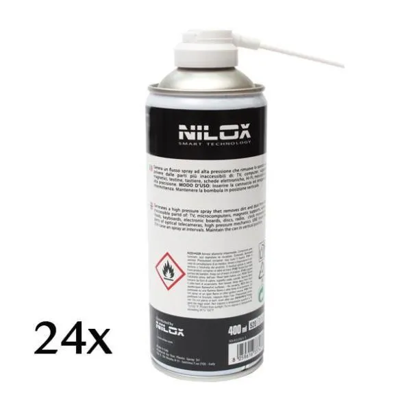 Nilox Spray à air comprimé pour Nettoyer Les Ordinateurs, claviers et Accessoires - Multipack 24pc – slika 2