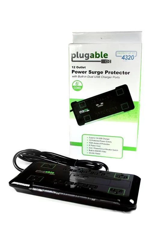 Plugable Technologies PS12-USB2B surge protector – slika 5