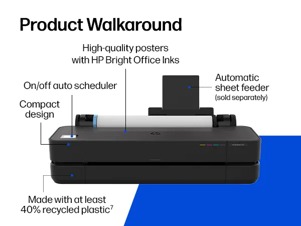 HP DesignJet T210 24-in Printer large format printer – slika 2