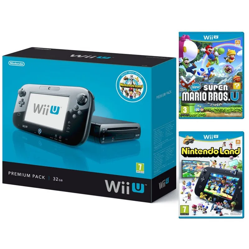 Nintendo Wii U Premium Pack + NintendoLand + Super Mario Bros.U