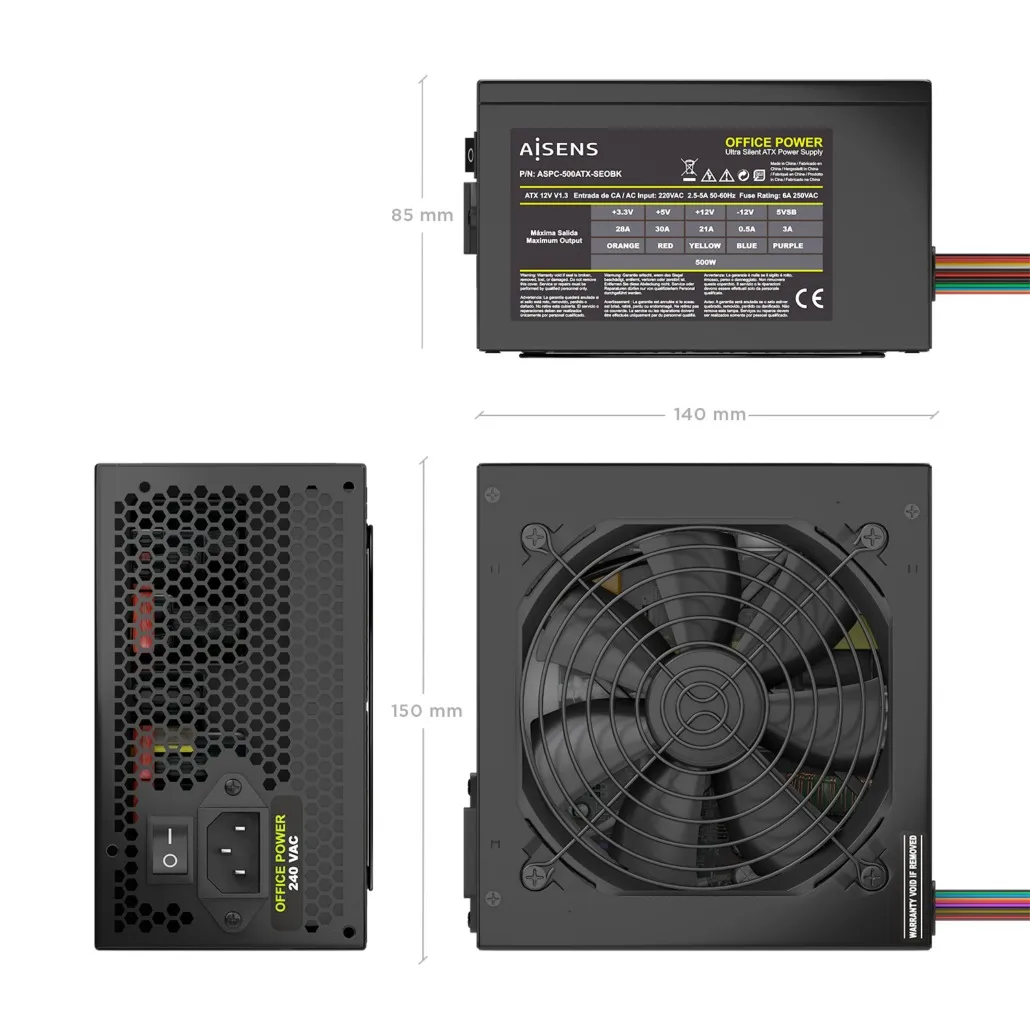 AISENS ASPC-500ATX-SEOBK power supply unit – slika 3